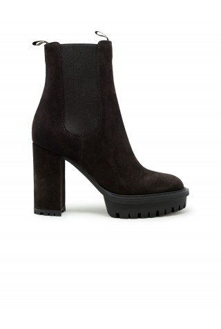 GIANVITO ROSSI G72899-70RIC-CAS BROWN SUEDE BARRY ANKLE BOOTIE