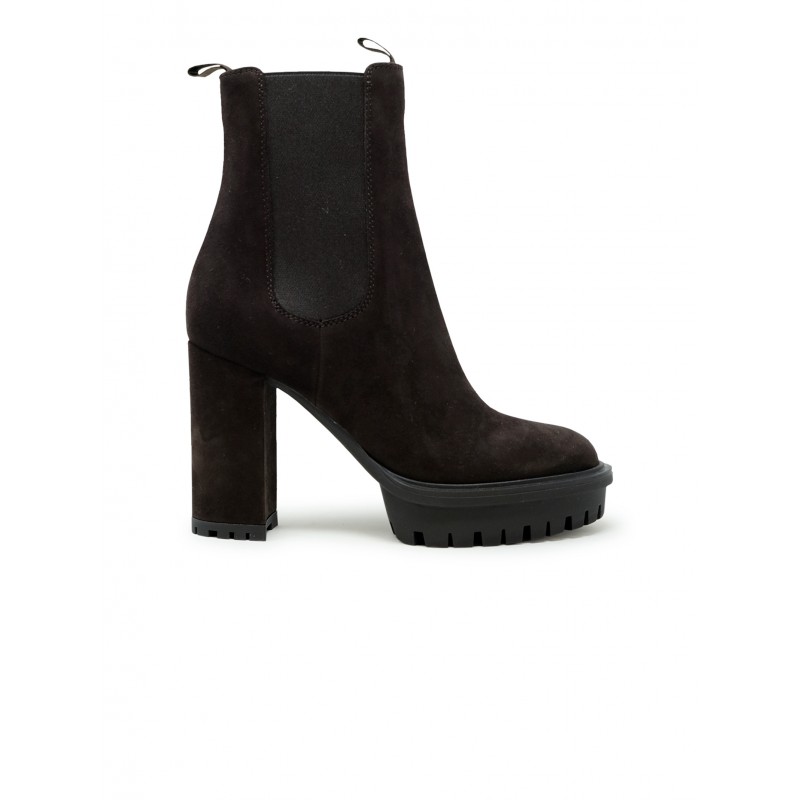 GIANVITO ROSSI G72899-70RIC-CAS BROWN SUEDE BARRY ANKLE BOOTIE