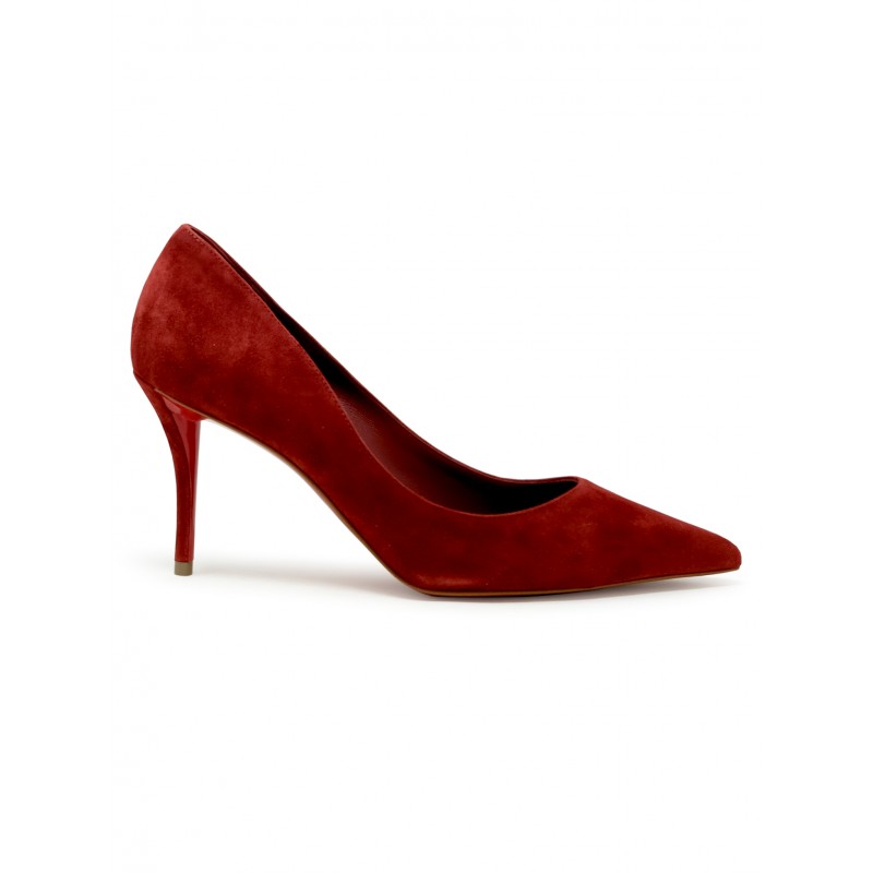 CHRISTIAN LOUBOUTIN 1250035 R95A BURGUNDY SUEDE MISS Z 80 PUMPS