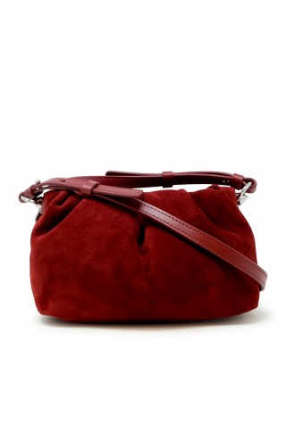 CHRISTIAN LOUBOUTIN 3265243 R947 BURGUNDY SUEDE EVA MINI CROSSBODY BAG