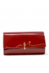 CHRISTIAN LOUBOUTIN 3265344 R947 BURGUNDY PATENT LEATHER BETTINA WALLET ON A CHAIN