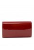 CHRISTIAN LOUBOUTIN 3265344 R947 BURGUNDY PATENT LEATHER BETTINA WALLET ON A CHAIN