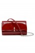 CHRISTIAN LOUBOUTIN 3265344 R947 BURGUNDY PATENT LEATHER BETTINA WALLET ON A CHAIN
