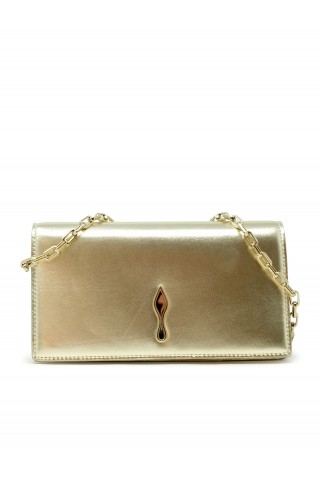 CHRISTIAN LOUBOUTIN 1265167 PL12 PLATINE/GOLD BETTINA CLUTCH BAG
