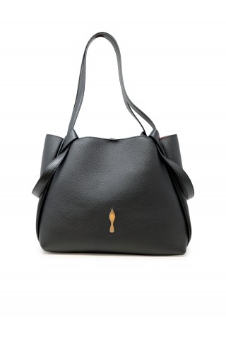CHRISTIAN LOUBOUTIN 3265050 BK01 BLACK LEATHER BETTINA TOTE BAG