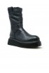 AGL D751529PGK7514013 MILAGROS BLACK LEATHER FUR BOOTS
