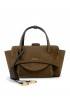 HIDESINS FL13SDCHO FLAP S BROWN SUEDE HANDBAG