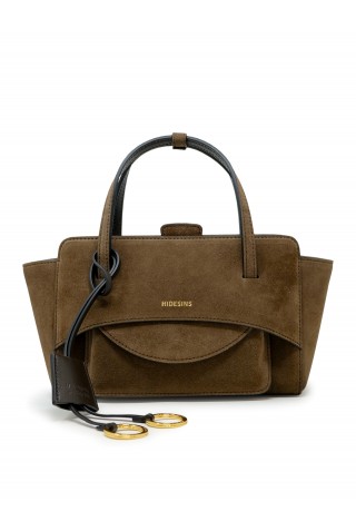 HIDESINS FL13SDCHO FLAP S BROWN SUEDE HANDBAG