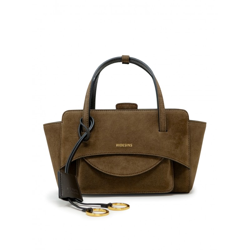 HIDESINS FL13SDCHO FLAP S BROWN SUEDE HANDBAG