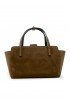 HIDESINS FL13SDCHO FLAP S BROWN SUEDE HANDBAG