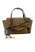 HIDESINS FL13SDCHO FLAP S BROWN SUEDE HANDBAG