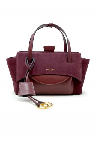 HIDESINS FL13DN070 FLAP S WINE SUEDE HANDBAG