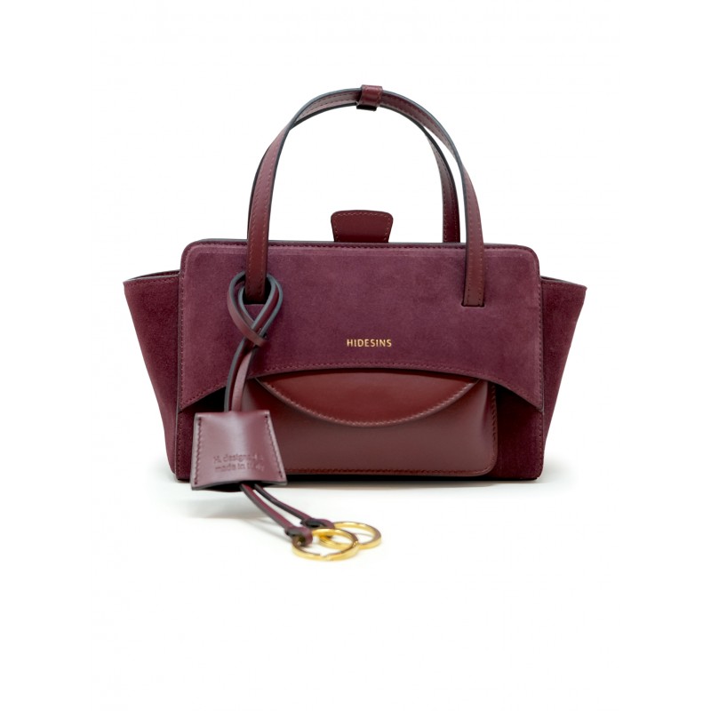 HIDESINS FL13DN070 FLAP S WINE SUEDE HANDBAG