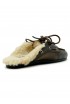 POSA COFFEE LEATHER MULE WITH FUR