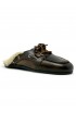POSA COFFEE LEATHER MULE WITH FUR