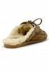 POSA BROWN SUEDE BOAT LOAFER MULE WITH FUR