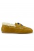 POSA PW29 BROWN SUEDE BOAT LOAFER WITH FUR