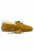 POSA PW29 BROWN SUEDE BOAT LOAFER WITH FUR