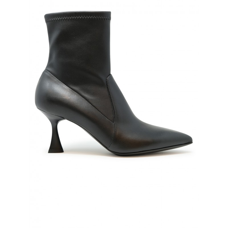 SERGIO LEVANTESI JANET 56 BLACK LEATHER ANKLE BOOTS