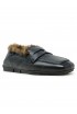 ASH F26-BARKLEYFUR02 NAPPA BLACK FAKE FUR LEOPARD LOAFERS