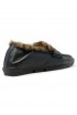 ASH F26-BARKLEYFUR02 NAPPA BLACK FAKE FUR LEOPARD LOAFERS