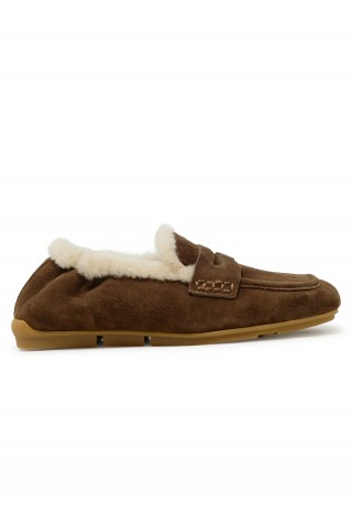 ASH F26-BARKLEYFUR01 CACHEMERE MINK/FAKE FUR EGGNUT LOAFERS