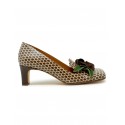 CHIE MIHARA SHUZ POIS BROWN BEIGE LEATHER PUMPS