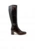 CHIE MIHARA NISHAWA BROWN PATENT LEATHER BOOTS
