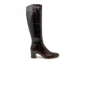 CHIE MIHARA NISHAWA BROWN PATENT LEATHER BOOTS
