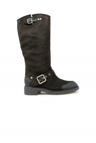 ASH FW26-M-153956-001 FREESIA DARK BROWN SUEDE BOOTS