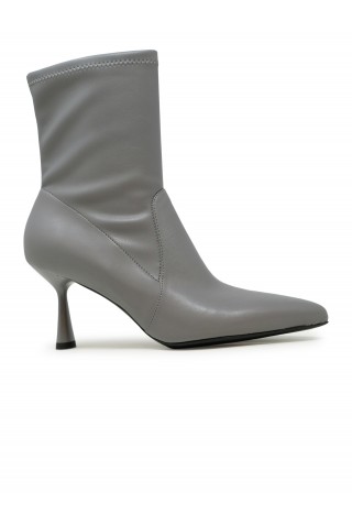 SERGIO LEVANTESI JANET67 GREY LEATHER ANKLE BOOTS