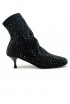 ELENA IACHI R61BLACK LEATHER/GLITTER ANKLE BOOTS
