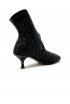 ELENA IACHI R61BLACK LEATHER/GLITTER ANKLE BOOTS