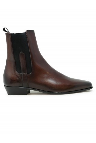 PANTANETTI 20251H BORDEAUX LEATHER ANKLE BOOTS