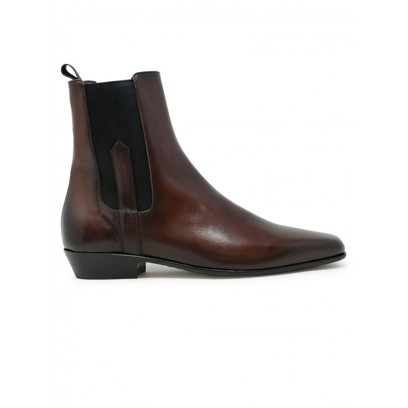 PANTANETTI 20251H BORDEAUX LEATHER ANKLE BOOTS