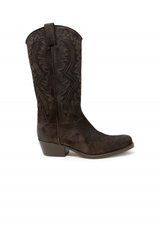 SARTORE SR421110 BROWN SUEDE WAX PEPE BOOTS