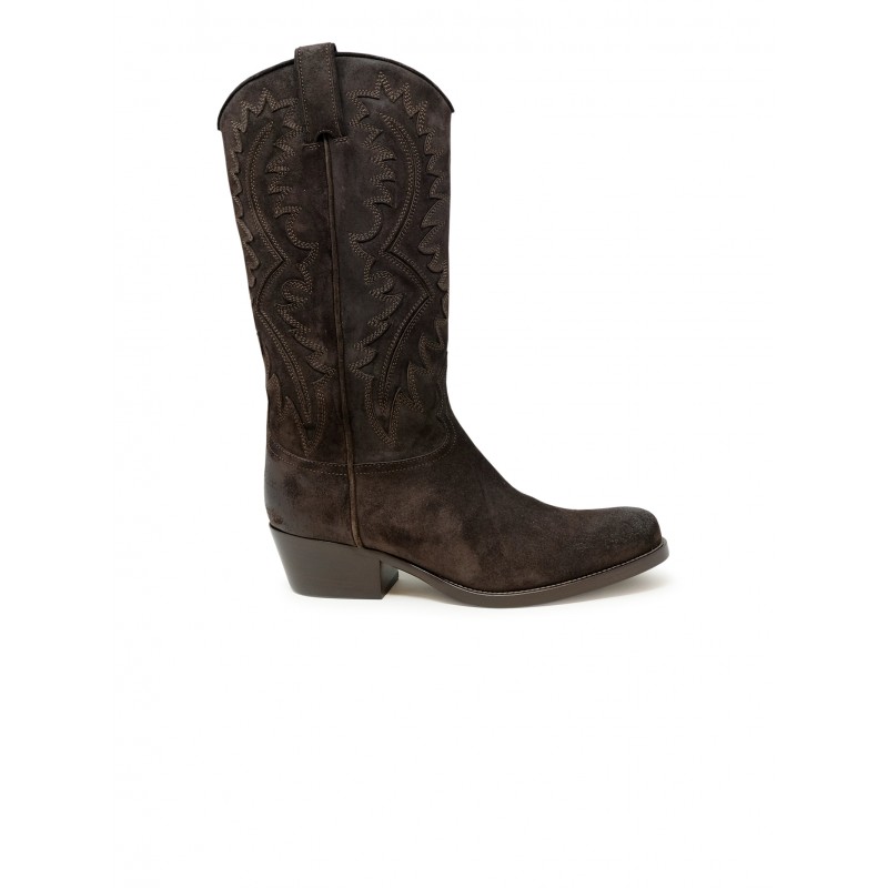 SARTORE SR421110 BROWN SUEDE WAX PEPE BOOTS