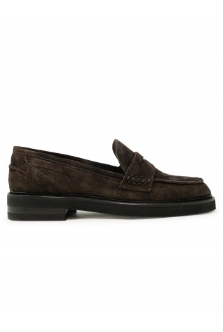 SANTONI WUQE72359BJ1NVCYT50 QUENTIN SUEDE BROWN LOAFERS