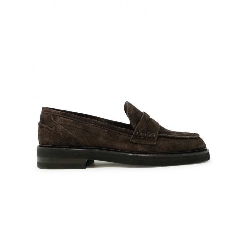 SANTONI WUQE72359BJ1NVCYT50 QUENTIN SUEDE BROWN LOAFERS