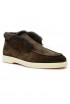 SANTONI WUYA58457TISAPFRT50 SUEDE AND FUR BROWN SLIP ON