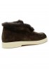 SANTONI WUYA58457TISAPFRT50 SUEDE AND FUR BROWN SLIP ON
