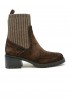 SANTONI WTDY59557SM1NHWOT50 FERRET SUEDE AND WOOL BROWN ANKLE BOOTS