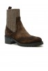 SANTONI WTDY59557SM1NHWOT50 FERRET SUEDE AND WOOL BROWN ANKLE BOOTS