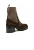 SANTONI WTDY59557SM1NHWOT50 FERRET SUEDE AND WOOL BROWN ANKLE BOOTS