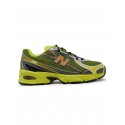 NEW BALANCE U74099S FIELD GREEN BLACK CEMENT MESH NUBUCK SNEAKERS