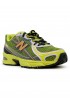 NEW BALANCE U74099S FIELD GREEN BLACK CEMENT MESH NUBUCK SNEAKERS
