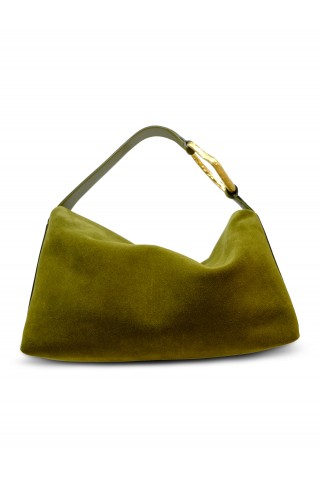 BIAGINI 9082 LIAISON GREEN SUEDE BAG