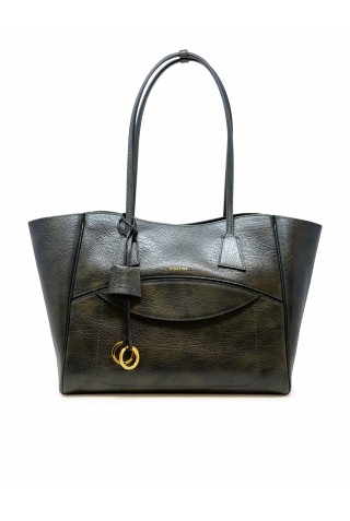 HIDESINS SH12LGGRN LEATHER LAGOON GREEN SHOPPER HANDBAG