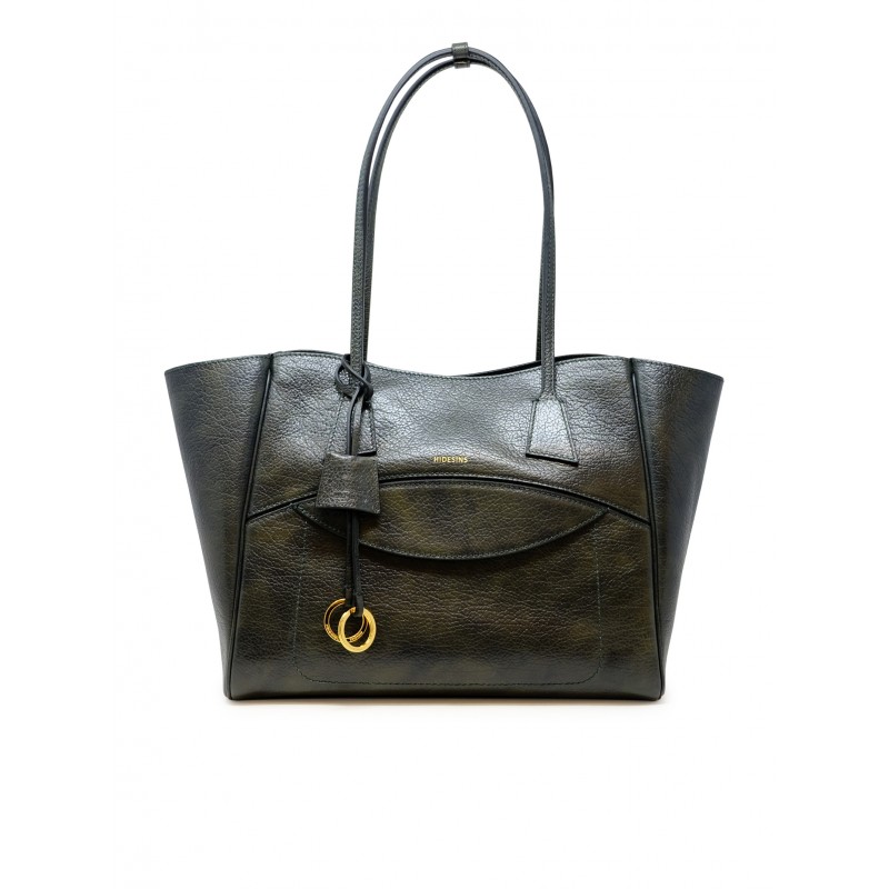 HIDESINS SH12LGGRN LEATHER LAGOON GREEN SHOPPER HANDBAG