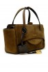 HIDESINS FL12SDCHO FLAP M SUEDE CHOCOLAT HANDBAG